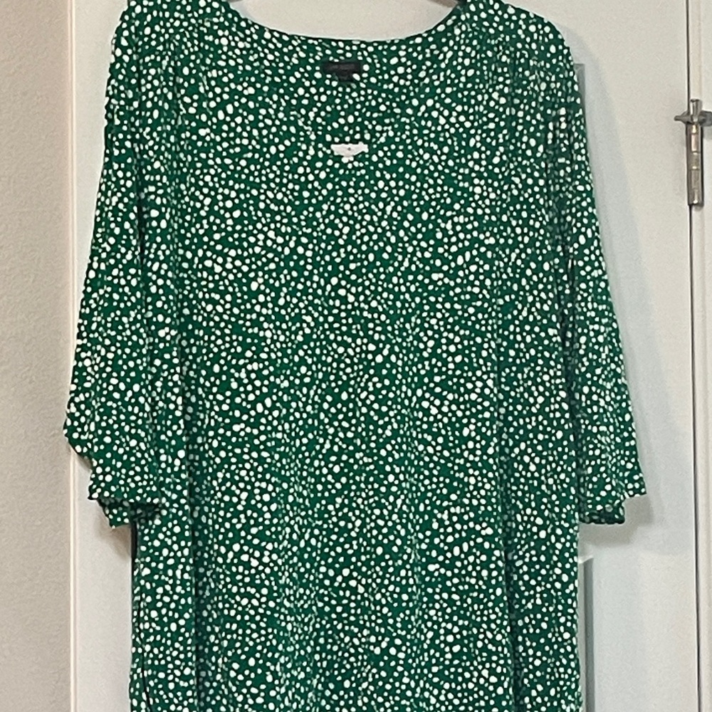 J. Jill Green and White Patterned Blouse